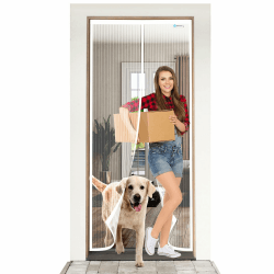 ESMAYULO Fliegengitter Tür 140x210 cm, Magnet Fliegengitter Balkontür, Insektenschutz Der Magnetvorhang Ist Ideal Für Die Balkontür, Kellertür und Terrassentür, Weiß 140x210 cm Weiß