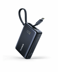 Baseus Picogo Powerbank, Power Bank 10000mAh 45W mit integriertem USB-C Kabel, PD 3.0 QC 4+ Externe Handyakkus, 2 USB-C und 1 USB-A, für iPhone 16/15/14 Pro Max, iPad, AirPods, Galaxy S24 Ultra, usw
