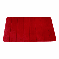 Brielle Memory Foam Badezimmer Badteppich Saugfähige Rutschfester Badvorleger Waschbar Badematte – 50X80 cm, Rot