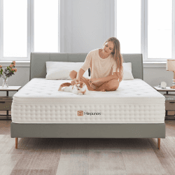 Hiepunos Matratze 100x200 cm 26cm Höhe 7-Zonen Federkernmatratze Orthopädische Taschenfederkernmatratze mit Comfort Memory-Schaum Schicht, Härtegrad H3, Rückenentlastende, 100 Nächte Probeschlafen