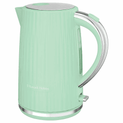 Russell Hobbs Wasserkocher [1,7L 2400W] Eden Pistazie, Edelstahlakzente (herausnehmbarer Kalkfilter,Deckelöffnung per Knopfdruck,Wasserstandsanzeige,leuchtender Schalter, BPA frei) Teekocher 27364-70