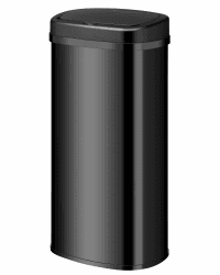 Juskys Mülleimer Küche mit Bewegungssensor Schwarz 70L - Eckiger Abfalleimer mit Klemmring für Müllbeutel - Rostfreier Stahl - Kontaktloses Entsorgen