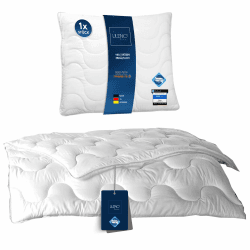 LILENO HOME Bettdecke 135x200 Set mit Kissen - Ganzjahre Bettdecke 135x200 mit Kopfkissen 80x80 cm als Set - Decke und Kissen mit antibakterieller Ausrüstung u. Kochfest bis 95° C