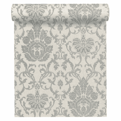 A.S. Création Strukturprofiltapete Belle Epoque Tapete mit Ornamenten barock 10,05 m x 0,53 m grau metallic weiß Made in Germany 339010 3390-10