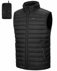 33,000ft Herren Packbare Steppweste Outdoor Gefütterte Hybrid Sportwesten mit Stehkragen Outdoorwesten mit 5 Taschen Übergangswesten für Männer Laufen Golf Wandern Reiten