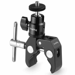SmallRig Super Clamp Mount mit Mini Kugelkopfhalterung, Blitzschuhadapter mit 1/4-Schraube für LCD-Feldmonitor, LED-Leuchten, Blitz, Mikrofon, für Gopro, für DJI Action 2, für Insta360-1124
