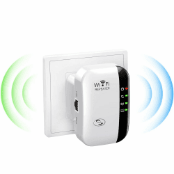 WLAN Verstärker, WLAN Repeater mit 300 Mbps, WiFi Repeater mit LAN Anschluss, 2,4GHz WiFi Extender Booster mit Router/Access Point Modus, Internet Verstärker bis zu 5000 sq.ft und Allen WLAN Geräten