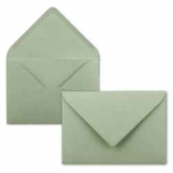 50x Briefumschläge B6-17,5 x 12,5 cm - Eukalyptus-Grün - Nassklebung mit spitzer Klappe - 120 g/m² - Für Hochzeit, Gruß-Karten, Einladungen 50 Umschläge 67-Eukalyptus