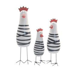 JZK 3 Stück Holz-Huhn-Ornamente, kleine Huhn-Figuren, 3er-Set, kleine Küchenfensterbank, witzige Heimdekoration, Skulptur, lustige Schreibtisch-Ornament