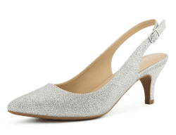 Greatonu Damen Pumps Slingback Spitzenschuhe mit Kitten Heel – Perfekt für Büro, Hochzeiten und Partys