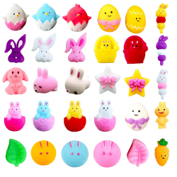 30 Stück Oster Mochi Squishies Spielzeug Mini Squishy Toy,Squishy Kawaii Set für Kinder,Osternest Füllmaterial,Ei Füllungen,Geschenke,Party Gefälligkeiten,Mini Mochi Spielzeug,Klassenzimmer Preise