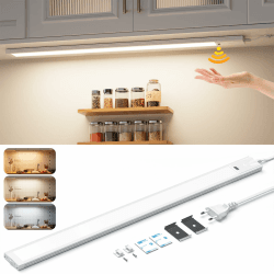 Lureshine Unterbauleuchte Küche LED Dimmbar, 55CM Hell Lichtleiste mit Berührungsloser Sensor,3 Farbtemperatur Küchenlicht, Ultra Dünn Unterschrank Beleuchtung Küche für Schrank,Regale,Werkbank, 900LM