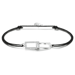 VANSZA Damen Armband, Armband 925 Sterling Silber Funkelnde Zirkonia Steine Armband Kordel, Armbänder für Damen, Mädchen
