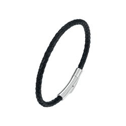 Viwind Echt leder armband Herren Damen Armband 4mm breit geflochten Lederband 17.5/20.5cm Edelstahl Gravur für DIY Anhänger Schmuck mit Geschenkbox
