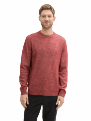 TOM TAILOR Herren Basic Pullover in melierter Optik