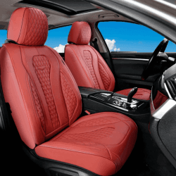 Coverado Autositzbezüge, Sitzbezug Auto vordersitze, Premium Autositzbezüge vorne, Wasserdichtes Leder sitzbezug, Universelle Fit für die meisten Limousinen SUV Pick-up Truck B8839 Seat