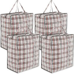 Deco Express Storage Bag, Jumbo Travel Organizer Tasche mit stabilem Reißverschluss und Griffen, große garment bag, vielseitige klamotten aufbewahrung Tasche, 76 x 59 x 24 cm, 4er-Pack