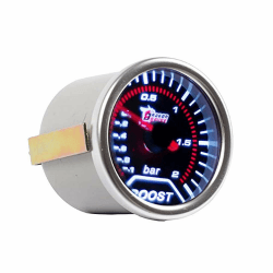 E Support 2" 52mm Auto Universal Ladedruck Anzeige Smoke Turbo Boost Gauge LED-Lichtleiste