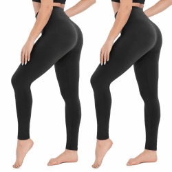 CAMPSNAIL 2er Pack Leggings Damen Schwarz High Waist Sport Leggins Blickdicht Sporthose für Gym Yoga