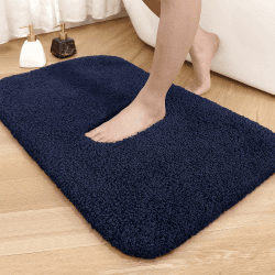 Color G Badezimmerteppich 60 x 110cm, rutschfest Badematte, Badvorleger rutschfest waschbar, Badteppich Saugfähig Flauschig, Badematten Badteppiche für Badezimmer Badewanne (Blau)