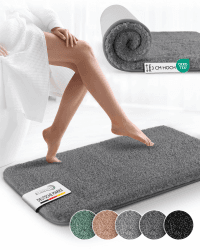 Beautissu Badematte rutschfest 120x70 cm – Duschvorleger Hochflor Badteppich rutschfest Waschbar Shaggy Optik – Flauschig Badvorleger Badezimmerteppich Groß – Badematte Anthrazit BeauMare FL
