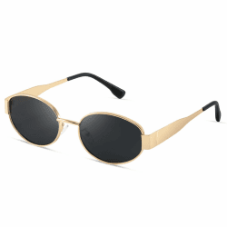 kunchu Sonnenbrille-Damen-Polarisiert-Unisex-Herren-Gold-Metal-Retro-Oval-Trendy-Sonnenbrillen-Vintage-Uv400-Classic-Ultraleicht-Schutz,Geeignet FüR Camping-fotografie-Outdoor-Geschenke für frauen