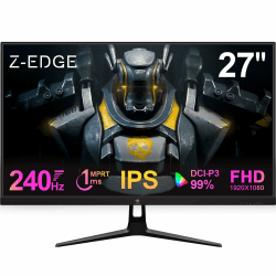 Z-Edge 27 Zoll Gaming Monitor 240Hz 1ms MPRT Full HD IPS LED Monitor, 400cd/m² Helligkeit, FreeSync, HDMI & DisplayPort, VESA Kompatibel - Schwarz