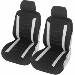 Upgrade4cars Autositzbezüge Set für die Vordersitze weiß | Auto-Schonbezüge Universal Schwarz Auto-Sitzbezug Sommer Winter | Autozubehör Innenraum | Geschenke für Frauen und Männer