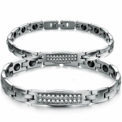 JewelryWe Paar Armband Magnet Partnerarmband Edelstahl Magnetarmband Pärchen Armreifen Magnetische Armkette Lieben Freundschaftsarmband Geschenk für Herren Damen