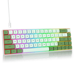 SOLIDEE mechanische Gaming Tastatur 65 Prozent,68 Tasten kompakte mechanische Tastatur RGB Hintergrundbeleuchtung,65 Prozent Tastatur mechanisch QWERTY,Roter Schalter für Win/Mac PC Laptop(68 Matcha)