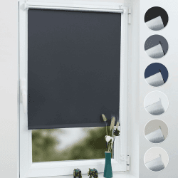 Grandekor Verdunklungsrollo ohne Bohren Dunkelgrau 80x120cm(Stoffbreite 76cm) Rollos für Fenster ohne Bohren & mit Bohren,Verdunkelungsrollo Thermorollo Klemmrollo Fensterrollo verdunkelung Dunkelgrau-verdunkelung B80 x H120 cm