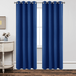 Joydeco Blickdichte Vorhänge mit Ösen Gardinen 2 Stück H 200 x B 140 Verdunkelungsvorhang Königsblau Thermovorhang Hitzeschutz, Ösenvorhang für Schlafzimmer Wohnzimmer Königsblau H200 x B140 cm (2er Pack)