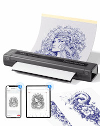 Phomemo TP88 Stencil Drucker Tattoo Drucker Bluetooth,Thermodrucker Tattoo Transfer Printer,Wireless Tattoo Printer,Thermal Stencil Printer mit 10pcs Tattoo Transferpapiers für Smartphone & PC
