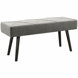 HOMCOM Sitzbank Polsterbank in Samtoptik, Bettbank mit X-Muster, Stahlbeine, Schuhbank für Schlafzimmer, Wohnzimmer, Flur, 100 x 36 x 45 cm, Grau