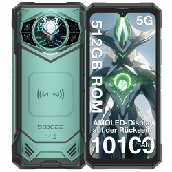 DOOGEE S200 X 5G Outdoor Handy Ohne Vertrag Android 14, 32GB + 512GB DDR5 Outdoor Smartphone, 10100mAh, 6.72 Zoll FHD+ 120Hz, 100MP + 1.32” AMOLED Rückseitiger Bildschirm, IP68/69K/NFC/WiFi 6/Face ID