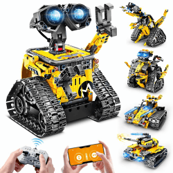 CUBIMANA Technik Roboter für Kinder Spielzeug - 5 in 1 Fernsteuerung Bauspielzeug mit App Programmierbar Wall Roboter/Technik Roboter/Dinosaurier Geschenke für Jungs Mädchen 6-12+ Jahre (520 Stück)