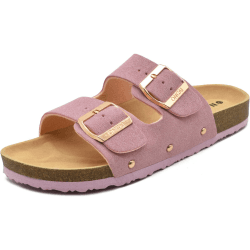 ONCAI Sandalen Damen Kork-Fußbett Pantoletten Damen Flach Rutschfest Sommer Badelatschen Mit Verstellbarer Rieme Größe 36-43