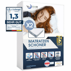 Matratzenschoner 80 x 200 cm Wasserdicht (2er-Set) Oeko-TEX Zertifiziert von Dreamzie - Atmungsaktive Matratzenauflage 2 80 x 200 cm