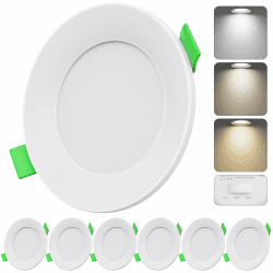 Qingmiao 7W LED Einbaustrahler 230V Ultra Flach LED Spots Dimmbar Deckenspots 600LM, Warmweiß Neutralweiß Kaltweiß Einbauleuchten, IP44 Deckenstrahler für Badezimmer Wohnzimmer,Weiß, 6er Set