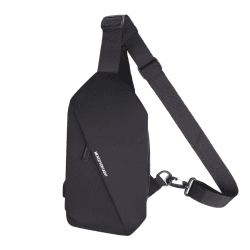 FANDARE Ultraleicht Brusttasche Sling Rucksack mit USB-Ladeanschluss Geschäft Daypacks für Herren Schultertasche Umhängetasche für Outdoor Sport Wandern Radfahren Reisen Wasserdicht Polyester