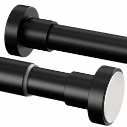 1 Stück Duschvorhangstange ohne Bohren Ausziehbar teleskopstange vorhang Edelstahl Duschvorhangstange,Gardinenstangen für Schrank,Badezimmer,Balkon,Duschvorhang(50-80cm,φ25mm，Schwarz）