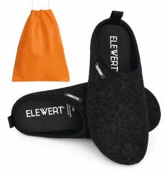 ELEWERT® Barefoot Filzpantoffeln I Hausschuhe Herren I Damen Recycelte Slipper I Herausnehmbares Fußbett I Natürliche Gummisohle I Rutschfeste Pantoletten I Made in Spanien I EU 37-47