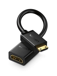 UGREEN Mini HDMI Adapter 4K Mini HDMI auf HDMI Adapter 18Gbit/s unterstützt 3D, Ethernet ARC kompatibel mit Raspberry Pi Zero 2 W, Canon Kamera(20CM)