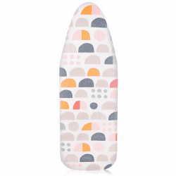 Pottwal Neu Premium-Bügeltischbezug für Schnelles und Einfaches Bügeln, für Dampfbügeleisen, Brauner Halbkreis, 38-45cm x 130-140cm (Größe XXL)