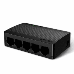Tenda LAN Switch 5 Port Gigabit Switch Mini Netzwerk Switch, LAN Hub, LAN Verteiler (Plug-and-Play Ethernet Switch, Lüfterlos, Unmanaged, Schwarz) (SG105 V4.0)