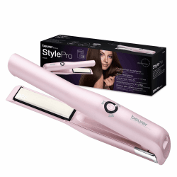 Beurer HS 20 Akku-Haarglätter mit USB-Aufladung, ideal für unterwegs, Reiseglätteisen, drei Temperaturstufen und Schnellheizung , rosa