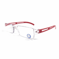KoKoBin Rahmenlose Lesebrille Sehhilfe mit Blaulichtflilter Anti Blaulicht Lesehilfe für Damen und Herren(Rot,+1.0)