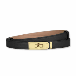 LumiSyne Damen Skinny Ledergürtel Klassisch Einfarbig Legierung Drehverschluss Verstellbarer Ledergürtel Dünner Gürtel Schmaler Taillengürtel Dekorativen Gürtel Für Kleider Jeans Hosen Mantel Schwarz / Gold