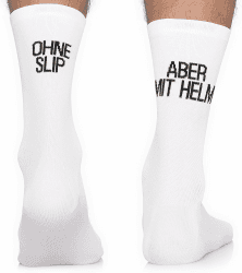 TODO Fahrradsocken Herren und Damen. Atmungsaktive Rennrad Socken. Fahrrad Socken Herren, Radsocken Herren mit Motiv auch Laufsocken. 43-46 With - Weiß Ohne Slip, Aber mit Helm