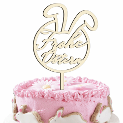 Cake Topper "Frohe Ostern" aus Holz,Kuchendekoration zum Osterfest, Osterdeko Geschenkidee,für Party Kuchen Dekorationen Zubehör
